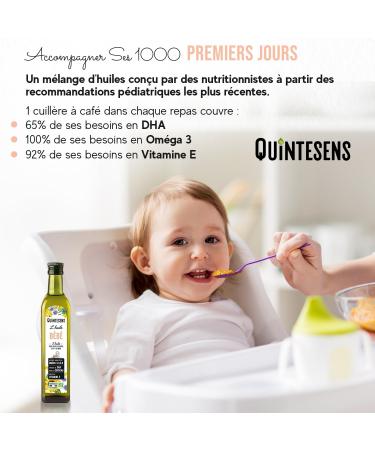 Lot of 6 QUINTESENS Baby Oils 250 ml - DHA Omega 3 6 & 9 and Vitamin E for Strong Development for Life - 100% French & Organic Production - Buy Online on GoSupps.com