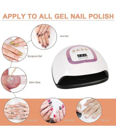 Yurayisen 220W UV LED Nail Lamp for Gel Polish 4 Timers Large Space Gel Curing Lamp Nail Dryer - Buy Online on GoSupps.com