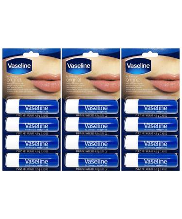 Vaseline Lip Therapy, 0.16 oz. Original (Pack of 12)