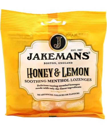Jakemans Honey & Lemon 73g - Pack of 12 - Soothing Menthol Lozenges - Suitable for Vegetarians Yellow Honey 73 g (Pack of 12) - Buy Online on GoSupps.com