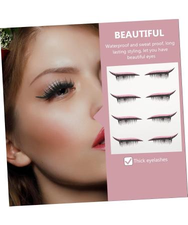 HAPINARY 4 Pairs SelfAdhesive Temporary False Eyelashes For Women Eyeliner Decal Night Carnival Cosplay Halloween Birthdays 4x15cm Pink - Buy Online on GoSupps.com