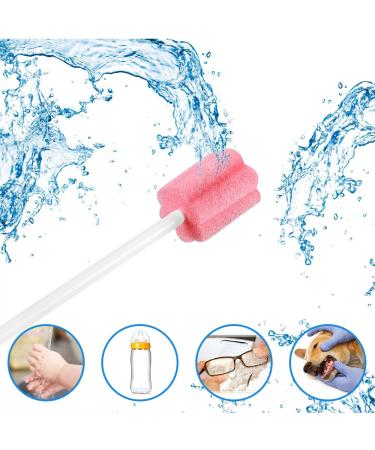50 Pack Sterile Disposable Oral Swabs for Mouth & Gum Cleaning - Unflavored Dental Sponge - Pink - Buy Online on GoSupps.com