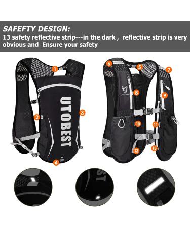 UTOBEST 5L Hydration Backpack for Men & Women - Ultralight Running Marathon Jogging & Cycling - Black - Buy Online on GoSupps.com