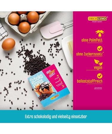 Decocino Chocolate Drops 5-Pack - 49% Cocoa Vegan Gluten-Free Cake Decorations - 375g for Cupcakes & Cakes - Buy Online on GoSupps.com