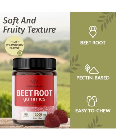 HERBAMAMA Beet Root and Ashwagandha Kit - Bundle of 12000 mg Beet Root with Black Pepper & 2000 mg Ashwagandha Root Gummies - Vegan Gelatin-Free Non-GMO - Buy Online on GoSupps.com
