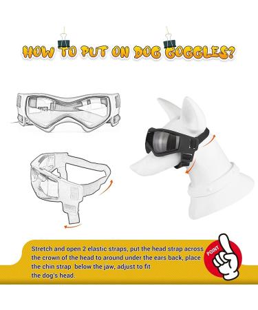 Small Dog Goggles | UV Protection, Windproof, Antifog, Pet Eye Wear in Cool Black - Buy Online on GoSupps.com