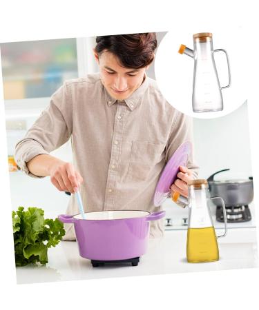 Zerodeko 3 pcs - glass oil pot olive oil pour bottle kitchen oil pot oil dispensing cruet vinegar pour bottle with lid water pitcher glass Oil Bottle large 1pcs sauce bottle Transparent 500mlx3pcs 20.5X8.5X8.5cmx3pcs - Buy Online on GoSupps.com