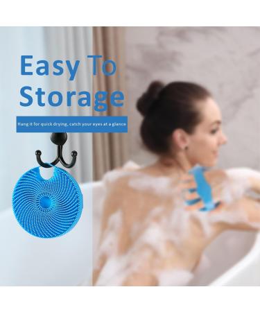 HIEERBUS Silicone Body Scrubber Gentle Exfoliating Body Scrubber in Shower Silicone Loofah with Easily Lather Bristles Long Lasting and More Hygienic Than Traditional Shower Loofah 1Pack Blue  - Buy Online on GoSupps.com