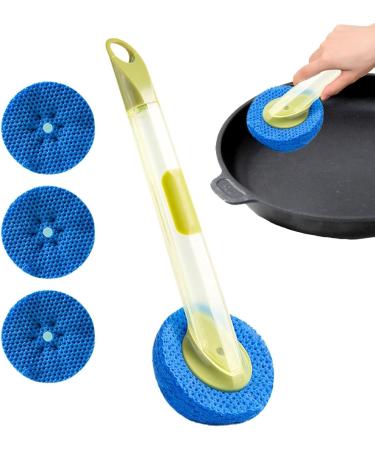 Shakven Dish Cleaning Brush - Dishwashing Brush | Dish Soap Refill Kitchen Dish Brush Suspension and Detachable Design for Sink Cleaning Light Green - Buy Online on GoSupps.com