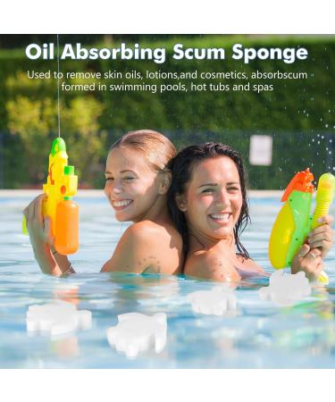 20 PCS Hot Tub Oil Absorbing Sponge Oil Absorbing Scum Sponge for Hot Tub Kitchen Scum Sponge for Swimming Pool and Spa Turtle Scum Sponge Cleaning Accessories - White - Buy Online on GoSupps.com