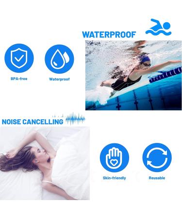 4 Pairs of Silicone Soundproof Earplugs with Rope & Storage Box - Noise Protection for Swimming & Hearing - Orange - Buy Online on GoSupps.com