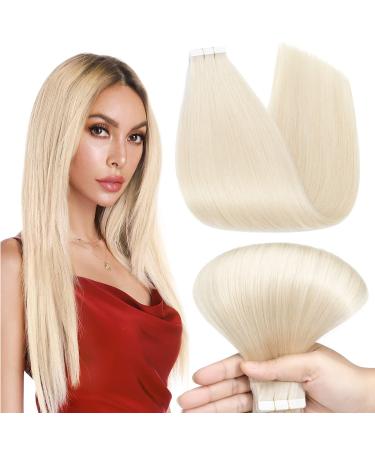 Rich Choices Tape Extensions Real Hair 10 pieces 20g - 35cm p Package Remy hair extensions real hair tape in #70 white bleach 35 cm #70 white bleaching