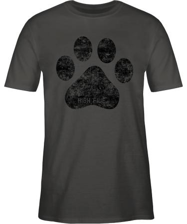 Shirtracer Men's T-Shirt - High Five Dog Paw Gift for Dog Owners | Dark Grey 4XL - Large Sizes Available - Buy Online on GoSupps.com