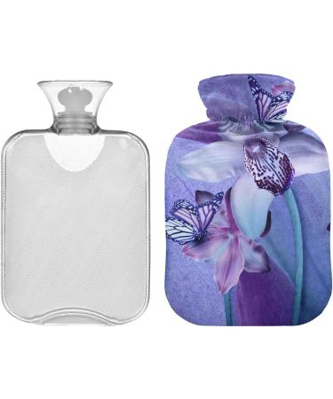 NAANLE Orchid Purple Butterfly Hot Water Bottle 1L for Menstrual Cramps Relief & Heat Therapy | International Shipping - Buy Online on GoSupps.com