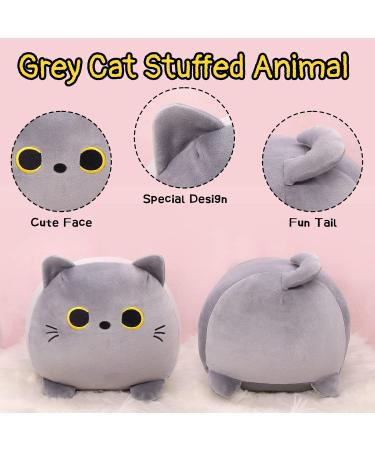 Yamepuia Gray Cat Plush Toy - 40CM | Soft Cat Pillow Toy for Kids | Grey Cat Lumbar Back Plush Toy | Birthday Gift - Buy Online on GoSupps.com