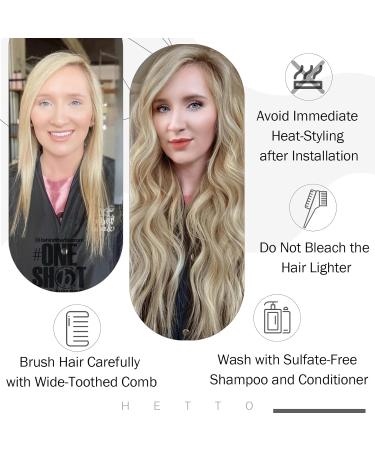 Hetto 100g Real Hair Extensions #17/23 - Ash Blonde & Medium Blonde Highlights 45cm Remy Human Hair Tresses for Seamless Volume - Buy Online on GoSupps.com