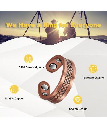 Shop Stylish Copper Rings for Women | Pure Retro Adjustable Magnetic Copper Jewelry Gifts - Buy Online on GoSupps.com