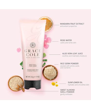 Grace Cole Wild Fig & Pink Cedar Body Scrub Exfoliates and Leaves Skin Feeling Smooth and Looking Radiant Locks in Moisture 236ml - Buy Online on GoSupps.com