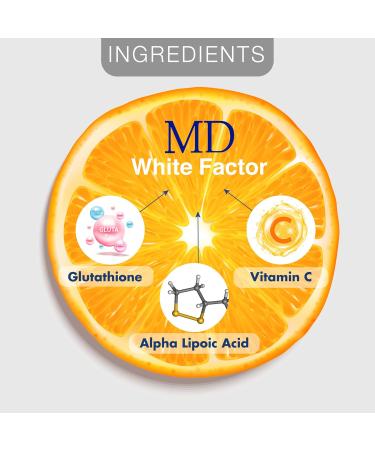MD White Factor - Premium Glutathione Supplement with Antioxidants Vitamin C & Lipoic Acid | 60 Capsules - Boost Your Wellness - Buy Online on GoSupps.com