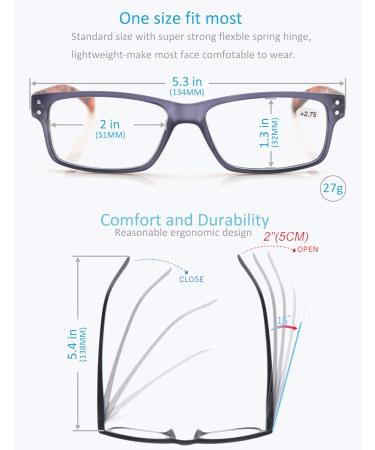 Modfans 5 Pack Reading Glasses +2.00 for Men & Women | High Quality Comfortable & Stylish - Mixed Colors - Buy Online on GoSupps.com