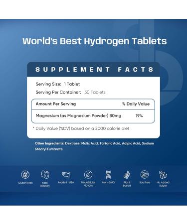 The Longevity Station Molecular Hydrogen H Tablets 12 PPM | Neutralize The Effects of Oxidative Stress & Free Radicals | Supports Cellular Health | Bioavailable Source of Magnesium | 30 Tablets - Buy Online on GoSupps.com