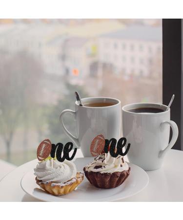 Rsstarxi 24 Pack Rugby One Cupcake Toppers Glitter American Football 1st Birthday Cupcake Picks for Sports One Theme Baby Shower First Birthday Party Cake Decorations Design 6 - Buy Online on GoSupps.com