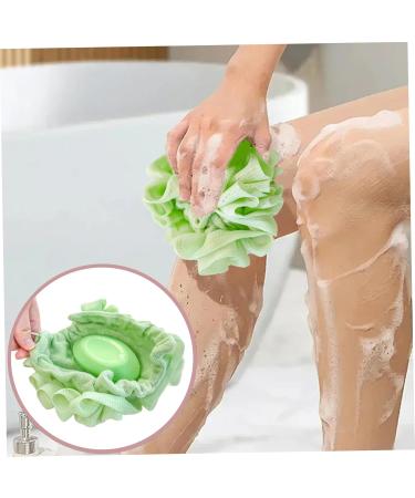 2PCS Fine Mesh Shower Loofah & Soap Storage Washcloth - Portable Exfoliating Bath Sponge with Drawstring for Ultimate Body Scrub - Buy Online on GoSupps.com