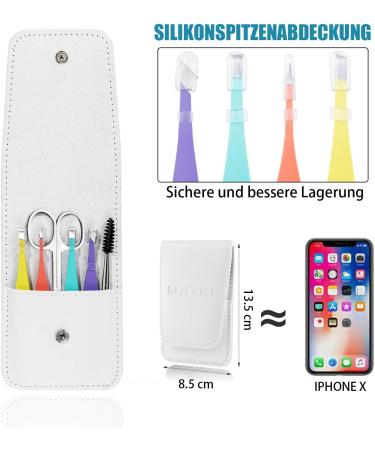 6pcs Professional Eyebrow Tweezers Kit for Women - Precision Stainless Steel Set for Ingrown Hairs, Splinters, Facial Hair Removal by MAYKI - Buy Online on GoSupps.com