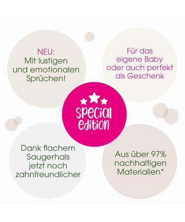 Nip Schnuller My Butterfly Green Special Edition - Eco-Friendly Silicone Pacifier for 5-18 Months | Jaw-Friendly Quiet & Special Saying for Grandma - Buy Online on GoSupps.com