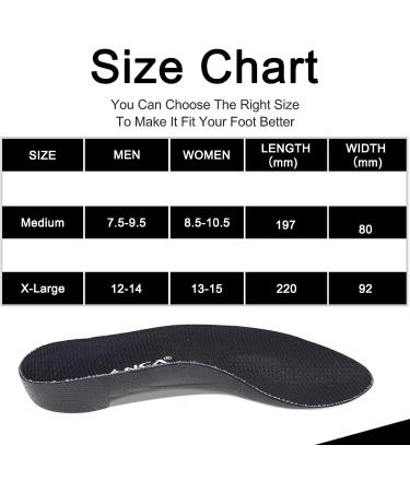 NEENCA Orthotic Arch Support Insoles for Plantar Fasciitis Relief - Women Men, S Black - Buy Online on GoSupps.com
