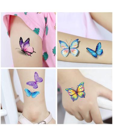 Leesgel Butterfly Temporary Tattoos for Kids - Glitter Girls Birthday Party Decorations - Buy Online on GoSupps.com