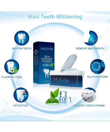 MySmile Teeth Whitening Powder - Enamel Safe Whitening Toothpaste for Effective Stain Removal from Coffee, Smoking, Wine - Buy Online on GoSupps.com