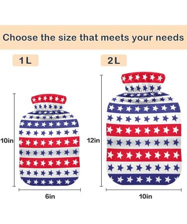 Naanle Stripes American Hot Water Bottle 1L | Transparent Bag | Heat Therapy & Pain Relief for Bed Hands & Feet - Buy Online on GoSupps.com