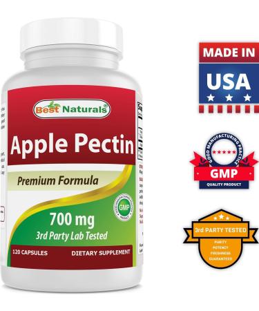 Best Naturals Apple Pectin 700mg - 120 Capsules, Supports Digestive Health & Weight Management - Buy Online on GoSupps.com