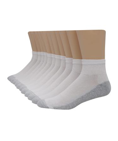 Hanes Men's Socks, Double Tough Ankle Socks, 6 and 12-Pack 6-12 White 12