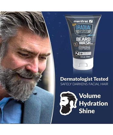 MenFirst Gradual Gray Darkening Beard Wash Shampoo for Men - Reduces White Beard Color - 4.6 oz - Dark Shades - Buy Online on GoSupps.com