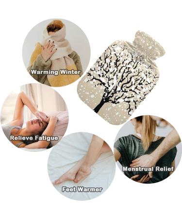 Naanle 2L Hot Water Bottle with Christmas Snow Tree Cover - Pain Relief & Warmth for Back Hands & Feet - Ideal for Hot & Cold Therapy - Buy Online on GoSupps.com