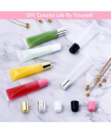 AerRoll 15 ML Gold Cap Empty Lip Gloss Tubes - 50pcs with Labels, Syringe, Funnel & Gift Bags - DIY Lip Gloss Balm Cosmetic - Buy Online on GoSupps.com