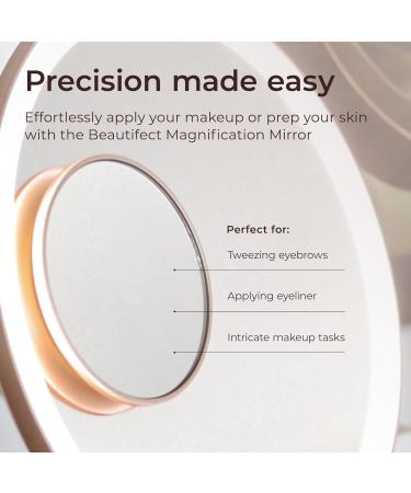 Beautifect 7x Magnifying Mirror - Clear Compact Mirror for Precision Makeup Tweezing & Skincare Travel Magnifying Pocket Mirror with Vegan Leather Sleeve Fits Glow Mirror - Matte Gold - Buy Online on GoSupps.com