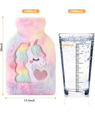 Unicorn Plush Hot Water Bottle Cover | Removeable & Washable | 1L Natural Rubber | Red | Warm in Winter | Neck, Waist, Back, Legs, Shoulder - Buy Online on GoSupps.com