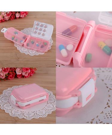 Cute Anime Cat Pill Box - 3-Pack Daily Organizer for Women & Kids | 8 Compartment Travel Pill Holder | Weekly 7-Day Pill Box in Pink - Buy Online on GoSupps.com