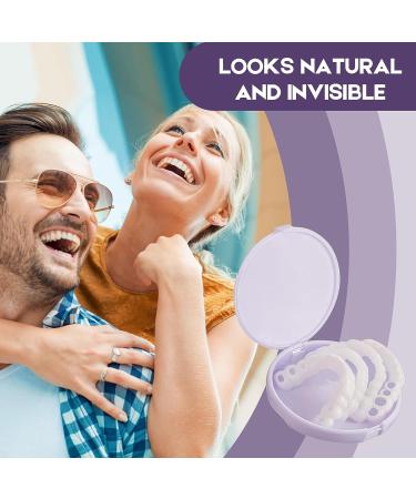 2PCS Fake Teeth Dentures for Women and Men - Temporary Dental Veneers for Natural, Comfortable Restoration. Regain Your Confident Smile with Teeth Protection. Natural Shade-4 - Buy Online on GoSupps.com