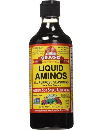 Bragg Natural Liquid Aminos , All Purpose Seasoning , (1-PACK, 16 oz) Natural 16 Fl Oz (Pack of 1)