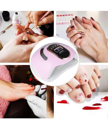 Roexun 168W Nail Dryer - UV LED Lamp with 4 Timers | 36 UV Light Nail Polish Dryer | Removable Magnetic Foot | Suitable for All Gels - Pink - Buy Online on GoSupps.com