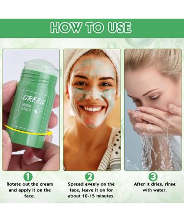 ZIXSIRP Green Tea Mask Stick - Blackhead Remover & Pore Cleanser (2 Packs) | Moisturizing & Skin Brightening for All Skin Types - Buy Online on GoSupps.com