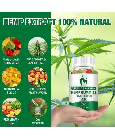 (1Packs) Hemp Gummies Extra Strength for Pain Sleep Anxiety Peace & Relaxation - High Potency Pure Organic H mp Oil Extract - 100% Natural Hemp Gummy - Vegan Non-GMO - Buy Online on GoSupps.com