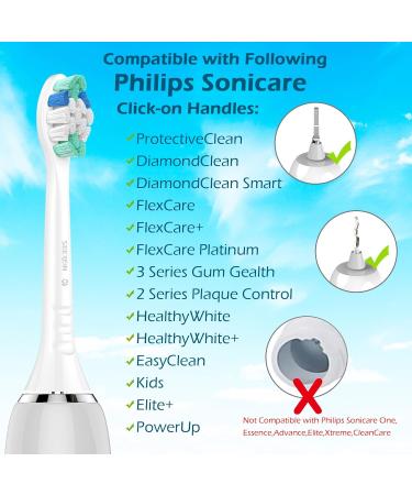 Toothbrush Head Compatible with Philips Sonicare - C2 C1 G2 W W2 Replacement Heads | 4 Pack for Optimal Gum Health & Cleaning White/Black - Buy Online on GoSupps.com