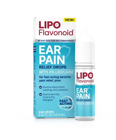 Lipo-Flavonoid Fast-Acting Ear Ache Pain Relief 4% Lidocaine Maximum-Strength for Swimmer's Ear Cold & Flu Allergies Safe for Adults & Children Relieves Ear Pain Swelling & Water-Clogged Ears 0.42 Fl Oz (Pack of 1)