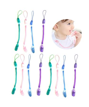 ANDERK 12 pieces pacifier strap pacifier chains with clip for cord bib triangular scarf unisex