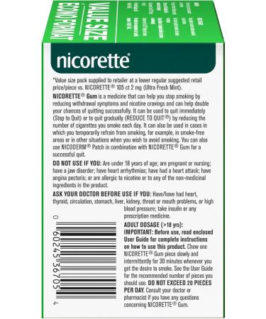Nicorette Nicotine Gum | Ultra Fresh Mint (2mg 315 pieces) 2mg+Nicorette Gum - Buy Online on GoSupps.com